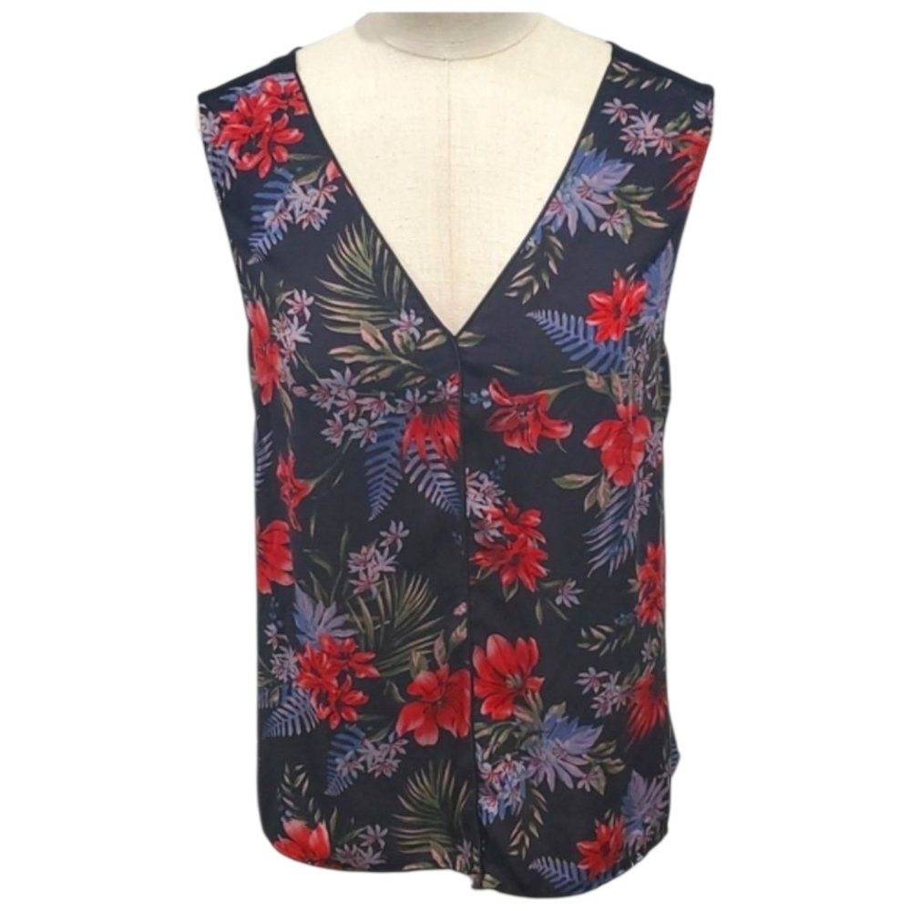 Les Serein Floral Rayon Top Sz Medium